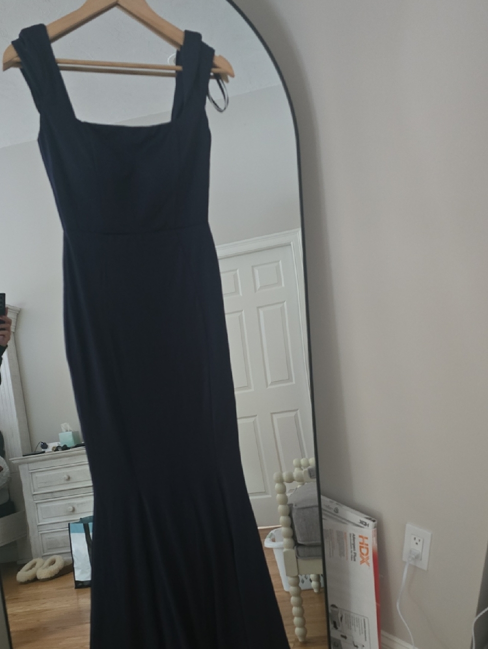 Windsor Black Square-Neck Maxi Dress with Wide Straps